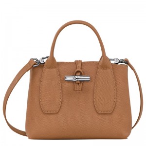 Beige Longchamp Roseau S Women's Handbag | 9380-LIJYR