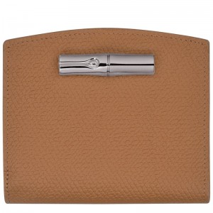 Beige Longchamp Roseau Women's Wallet | 6175-FOWMK