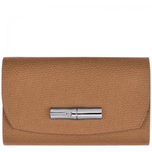 Beige Longchamp Roseau Women's Wallet | 8725-VYTDZ