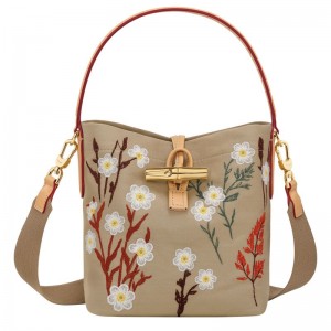 Beige Longchamp Roseau XS Women's Bucket Bags | 7946-LPUAH