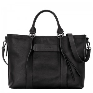 Black Longchamp 3D L Women's Handbag | 9153-IWLQC