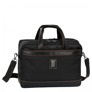 Black Longchamp Boxford L Men's Briefcase | 7915-BZOGT