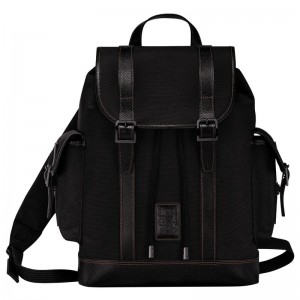 Black Longchamp Boxford Men's Backpacks | 0716-HABJY