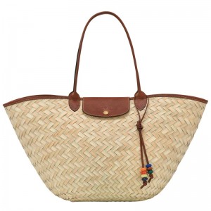 Brown Longchamp Le Panier Pliage XL Women's Handbag | 4863-AKCYG