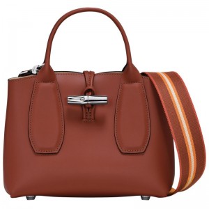 Brown Longchamp Roseau S Women's Handbag | 9428-OXGWM