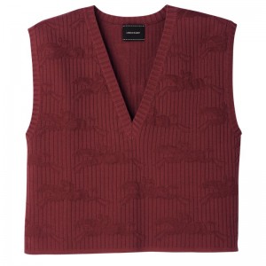 Chocolate Longchamp Sleeveless Women's Sweaters | 3720-HOSMF