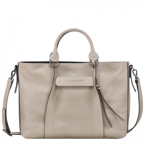 Grey Longchamp 3D L Women's Handbag | 5298-LTDCQ