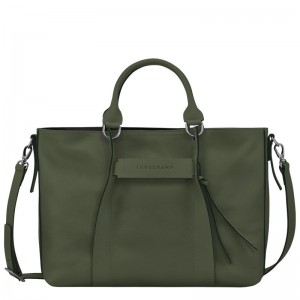 Khaki Longchamp 3D L Women's Handbag | 2507-OPXID