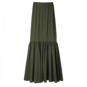 Khaki Longchamp Long Women's Skirts | 7460-ZBDOP