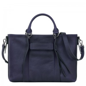 Navy Longchamp 3D L Women's Handbag | 1740-MIKQS