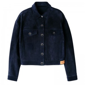 Navy Longchamp Women's Jackets | 9026-AWTKE