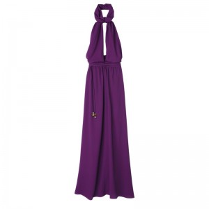 Purple Longchamp Long Women's Dress | 6719-PEZVU