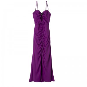 Purple Longchamp Midi Women's Dress | 4936-LTFEW
