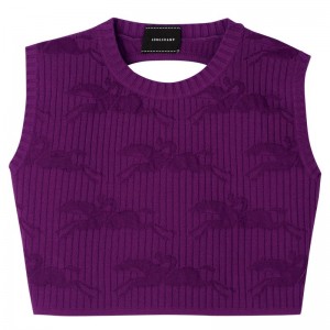 Purple Longchamp Sleeveless Women's Tops | 4273-ABJDZ