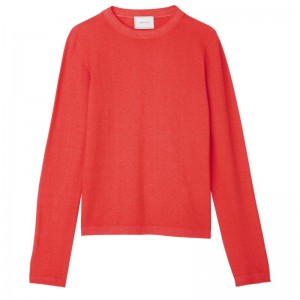 Red Longchamp Women's Sweaters | 5214-NFVIQ