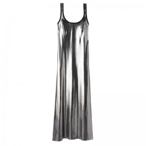 Silver Longchamp Long Women's Dress | 6593-UNBSV
