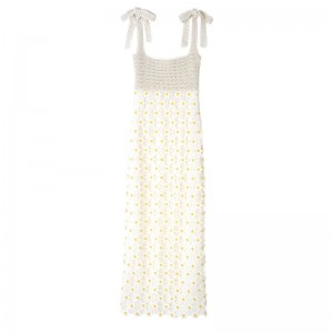 White Longchamp Dress Women's Dress | 0845-LGFNT
