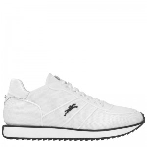 White Longchamp Le Pliage Collection Women's Sneakers | 5397-ERWSI