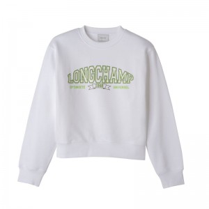 White Longchamp Women's Sweatshirts | 1457-BILYX