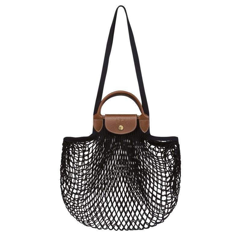 Black Longchamp Le Pliage Filet L Women\'s Handbag | 0917-GBAUY