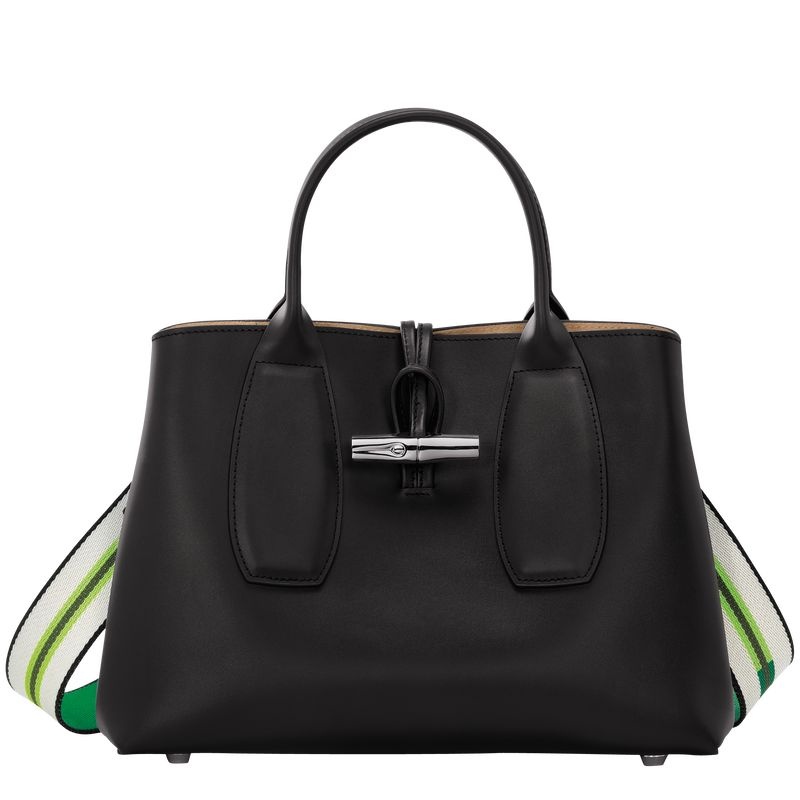 Black Longchamp Roseau M Women\'s Handbag | 3945-KCENZ