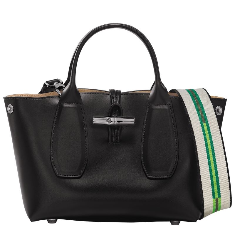 Black Longchamp Roseau S Women's Handbag | 4186-UFGSK