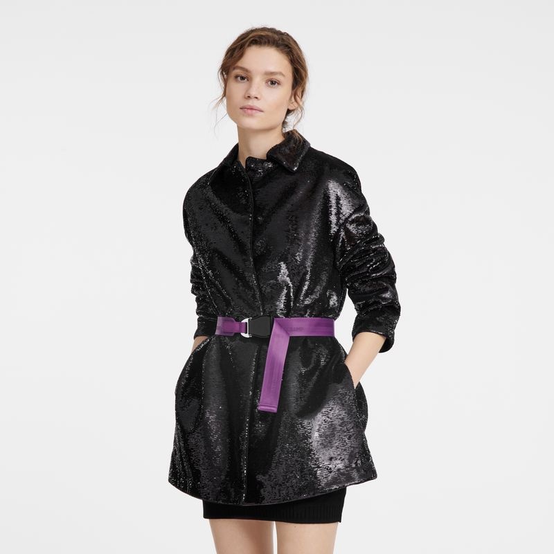 Black Longchamp Women's Coats | 0941-MGFAS