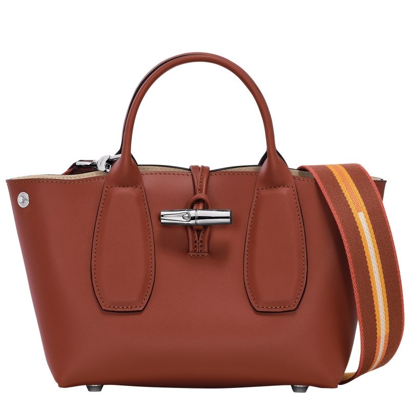 Brown Longchamp Roseau S Women's Handbag | 9428-OXGWM