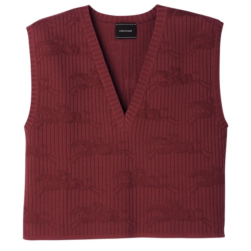 Chocolate Longchamp Sleeveless Women\'s Sweaters | 3720-HOSMF