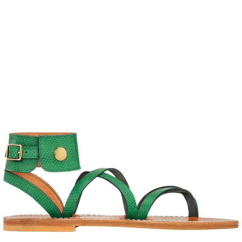 Green Longchamp x K.Jacques Sandals Women\'s Sandals | 9246-CUQZG
