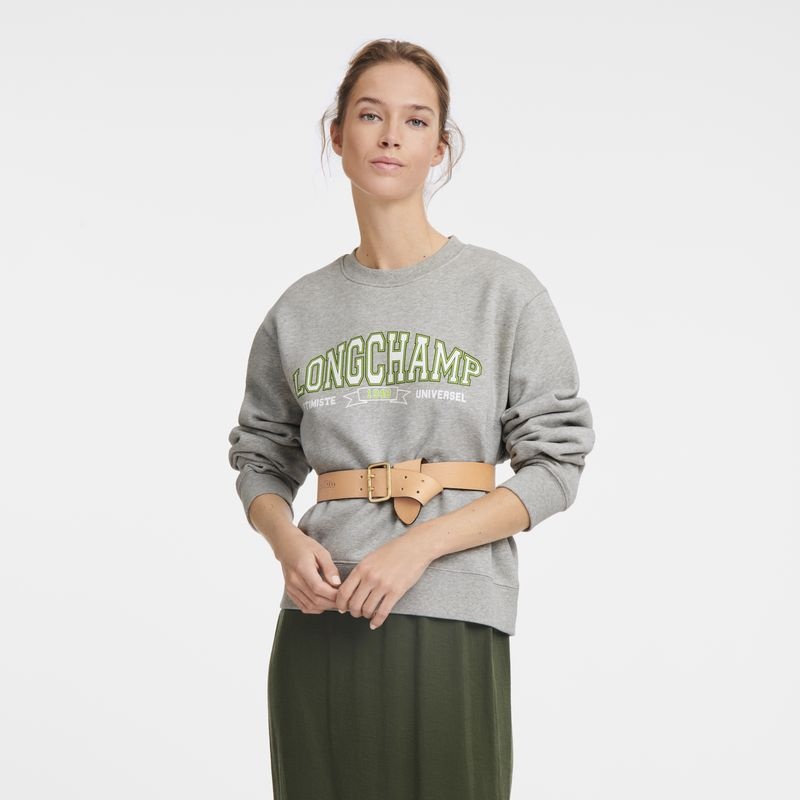 Grey Longchamp Women's Sweatshirts | 1056-WSEKJ