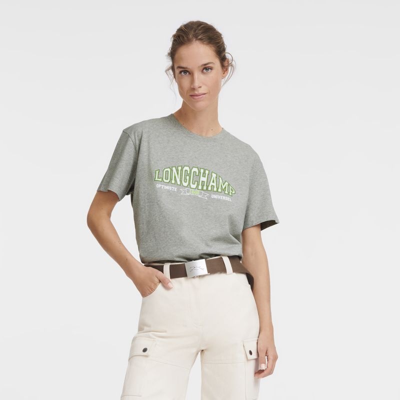 Grey Longchamp Women's T Shirts | 2839-DHOXJ