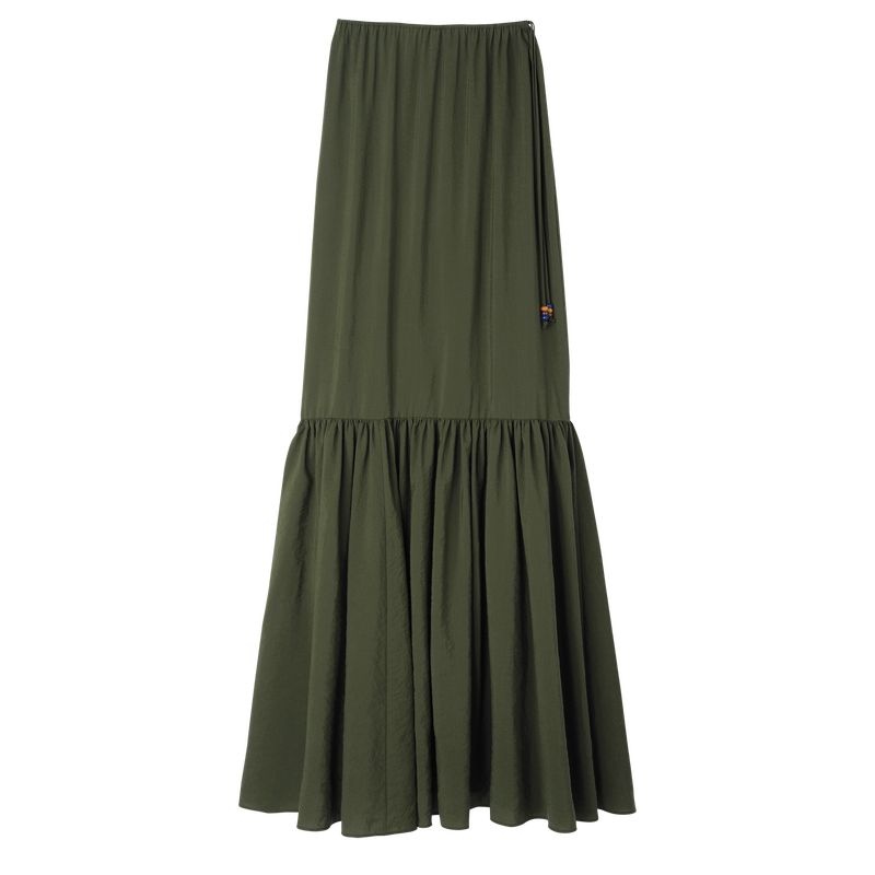 Khaki Longchamp Long Women\'s Skirts | 7460-ZBDOP