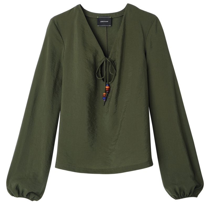 Khaki Longchamp Women\'s Shirts | 3018-RXYGW