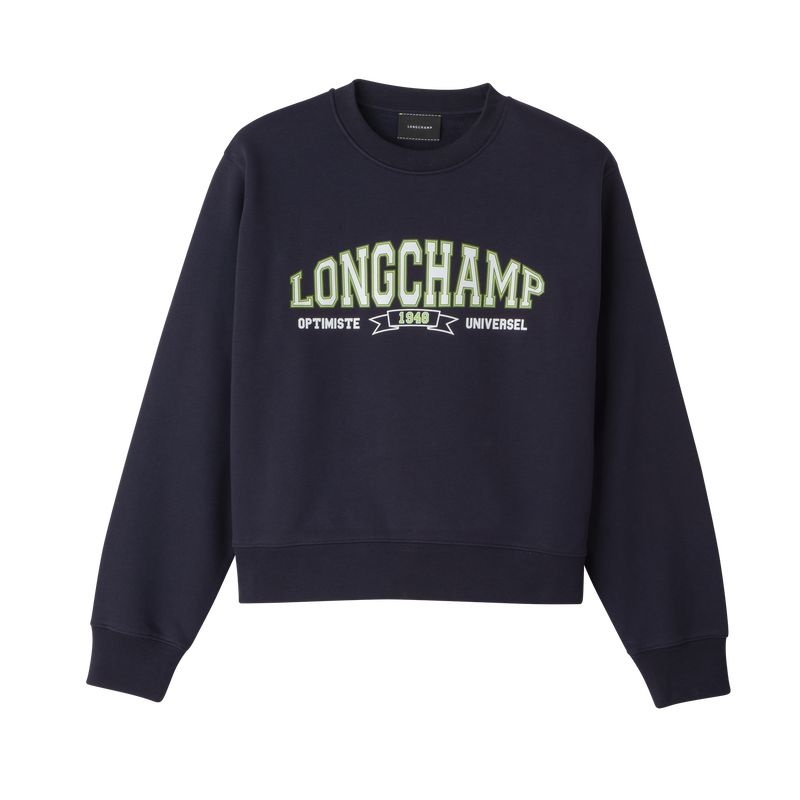 Navy Longchamp Women\'s Sweatshirts | 1072-RHOUY