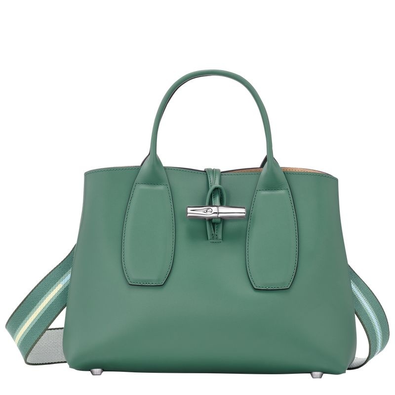Olive Longchamp Roseau M Women\'s Handbag | 1043-AWQND