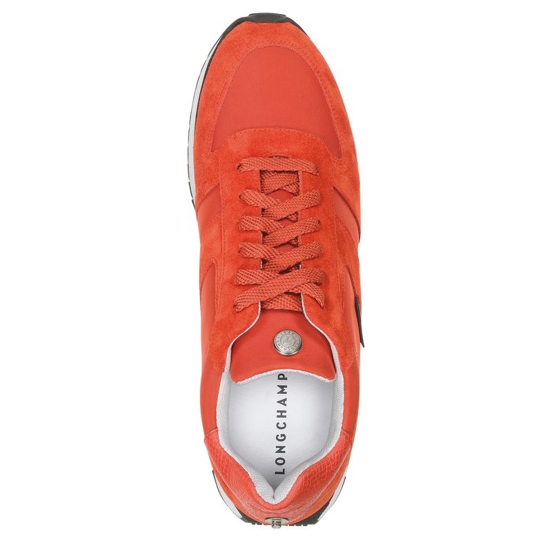 Orange Longchamp Le Pliage Collection Women's Sneakers | 2364-KNQUL