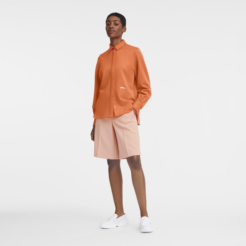 Orange Longchamp Women's Shirts | 0832-XIMLN