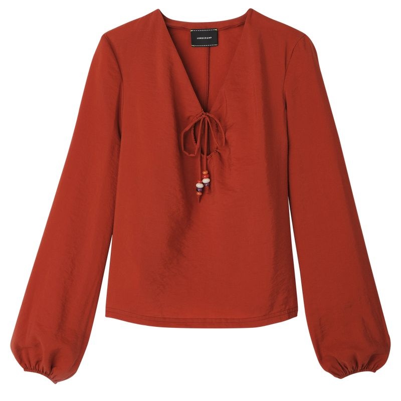 Orange Longchamp Women\'s Shirts | 3417-WDFMQ