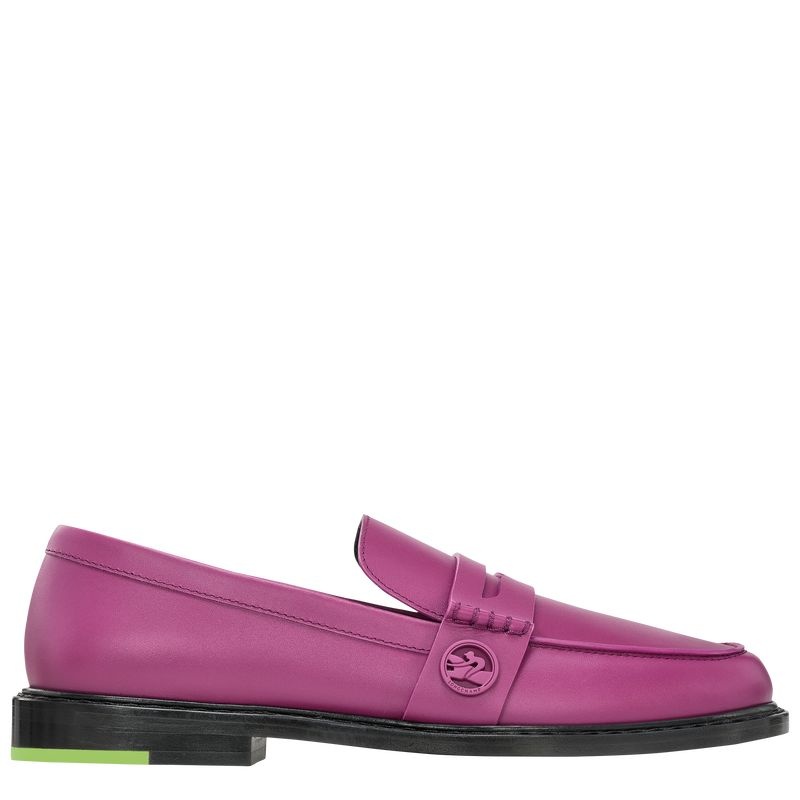 Purple Longchamp Box-Trot Women\'s Loafers | 2608-XNSAW