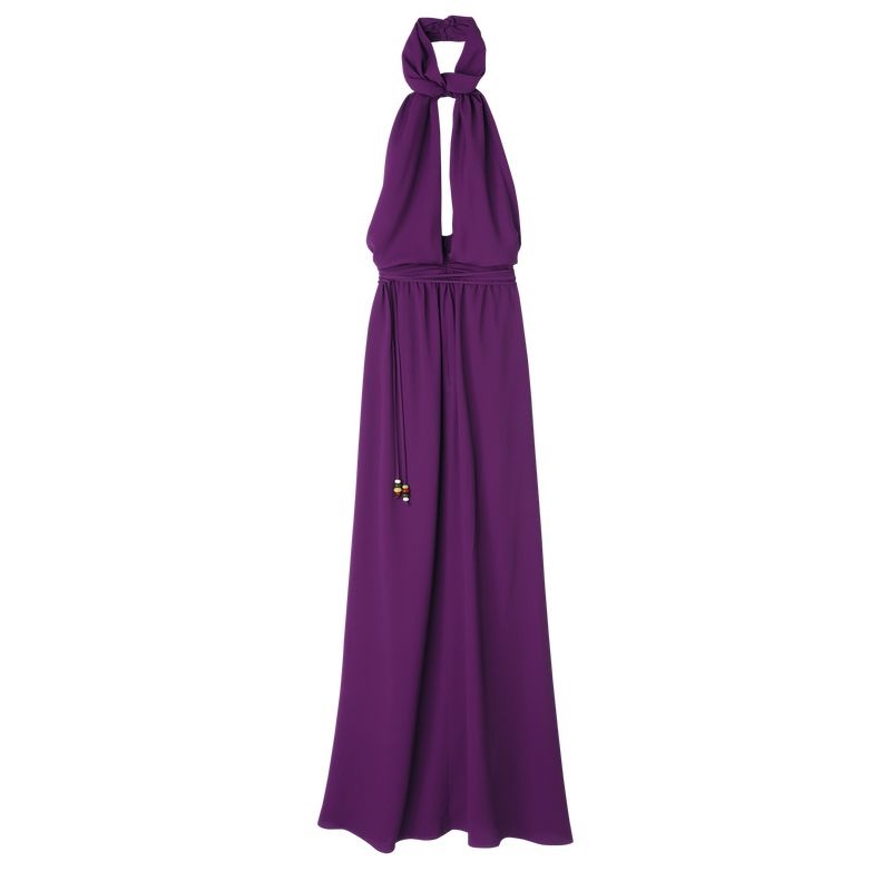 Purple Longchamp Long Women\'s Dress | 6719-PEZVU