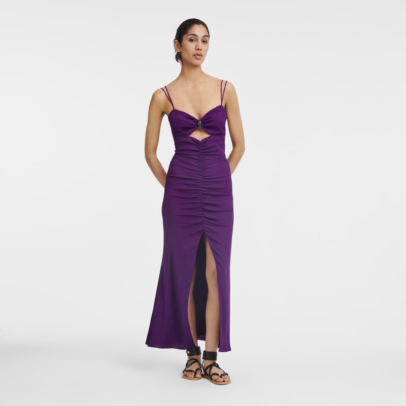 Purple Longchamp Midi Women's Dress | 4936-LTFEW