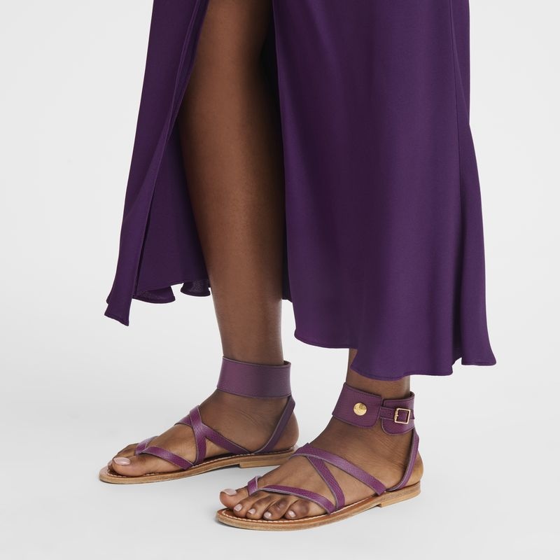 Purple Longchamp x K.Jacques Sandals Women's Sandals | 4753-MGVTS