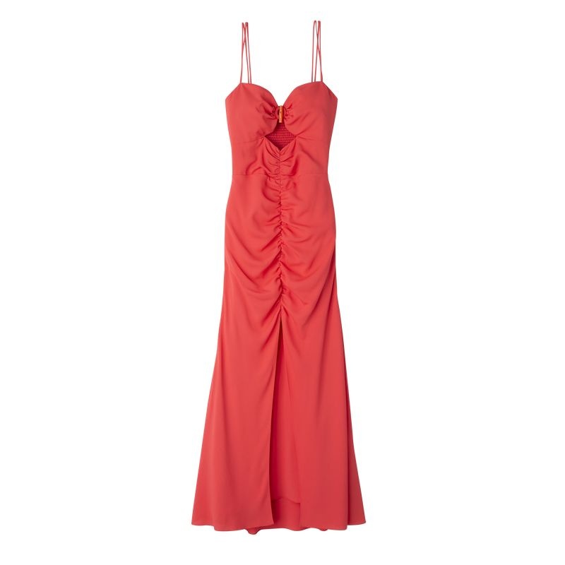 Red Longchamp Midi Women\'s Dress | 1387-LXEYR