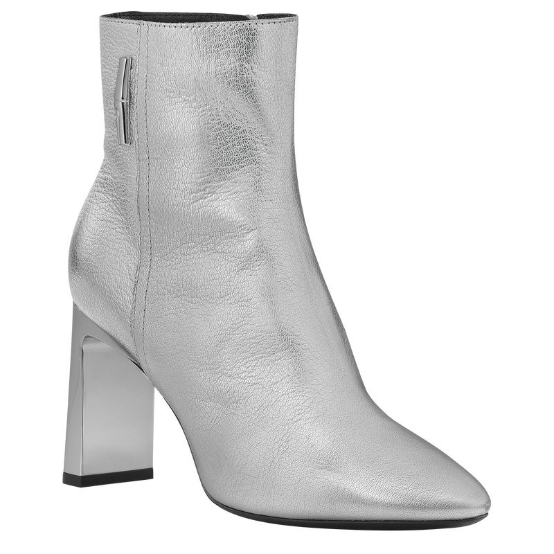 Silver Longchamp Métal Women's Heels | 7280-DZVGL