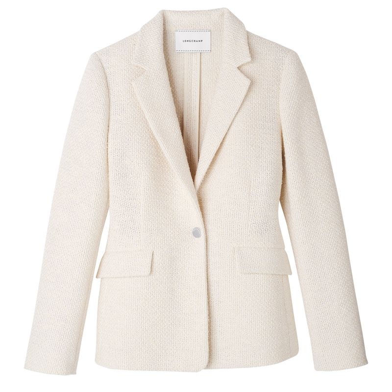 White Longchamp Women\'s Jackets | 9581-PLSVQ