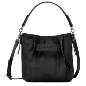 Black Longchamp 3D S Women's Crossbody Bags | 7582-IBUMC