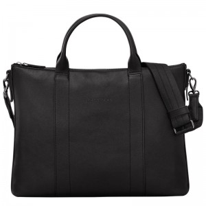 Black Longchamp 3D Women's Briefcase | 7639-YWETS
