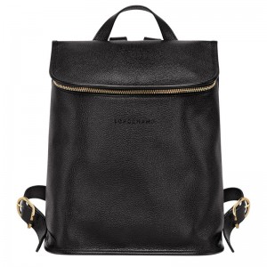 Black Longchamp Le Foulonné Women's Backpacks | 9071-RZGHS