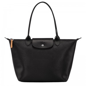 Black Longchamp Le Pliage City M Women's Tote Bags | 2510-HJNYK